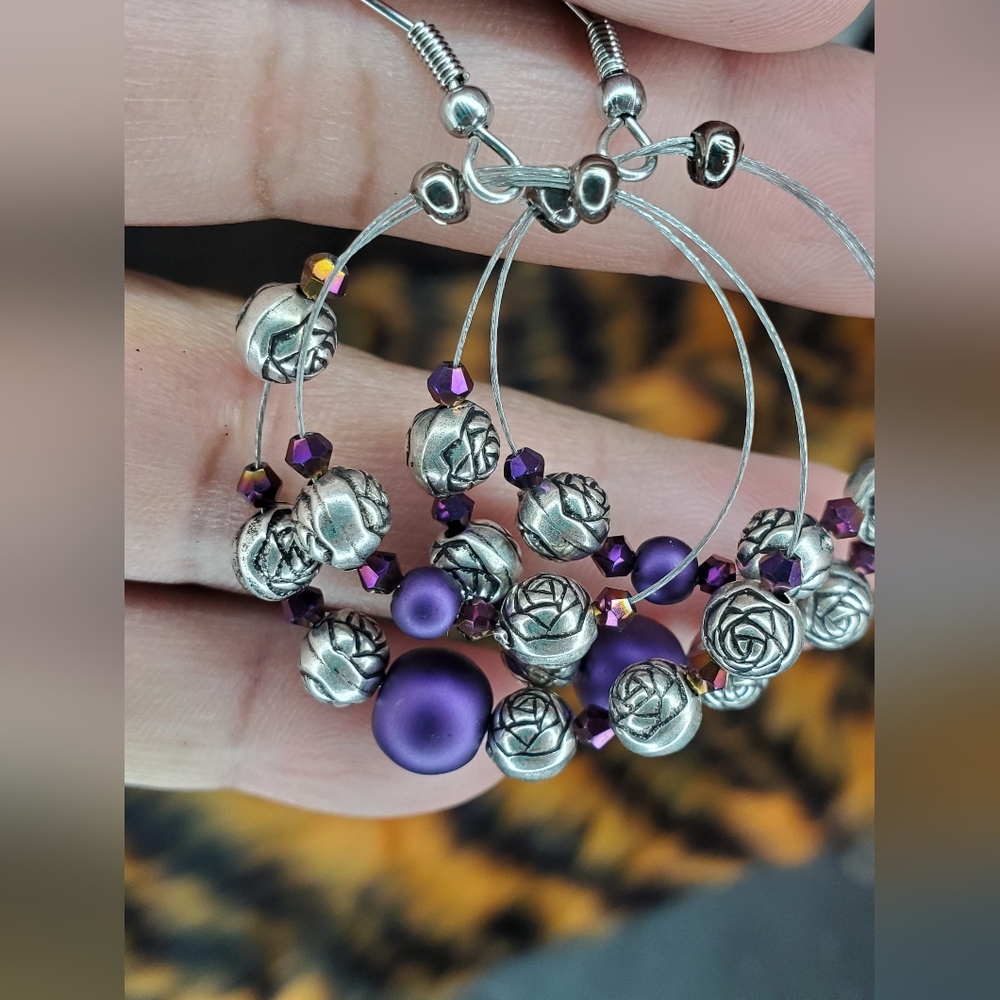 Beaded Hoop Earrings
